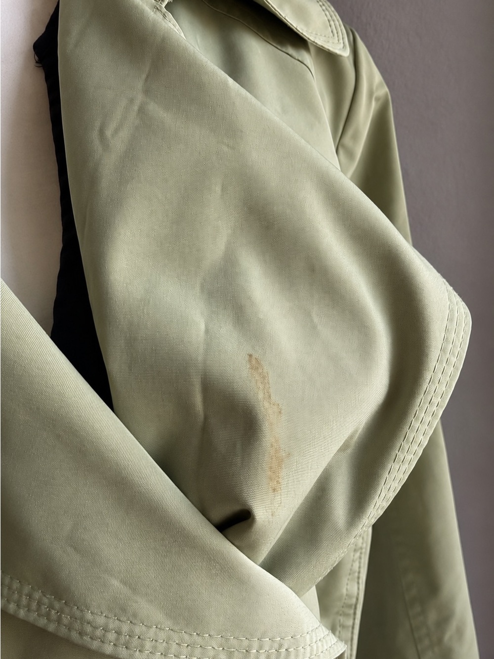 London Fog Green Belted Trench Coat XL - Picture 7 of 8